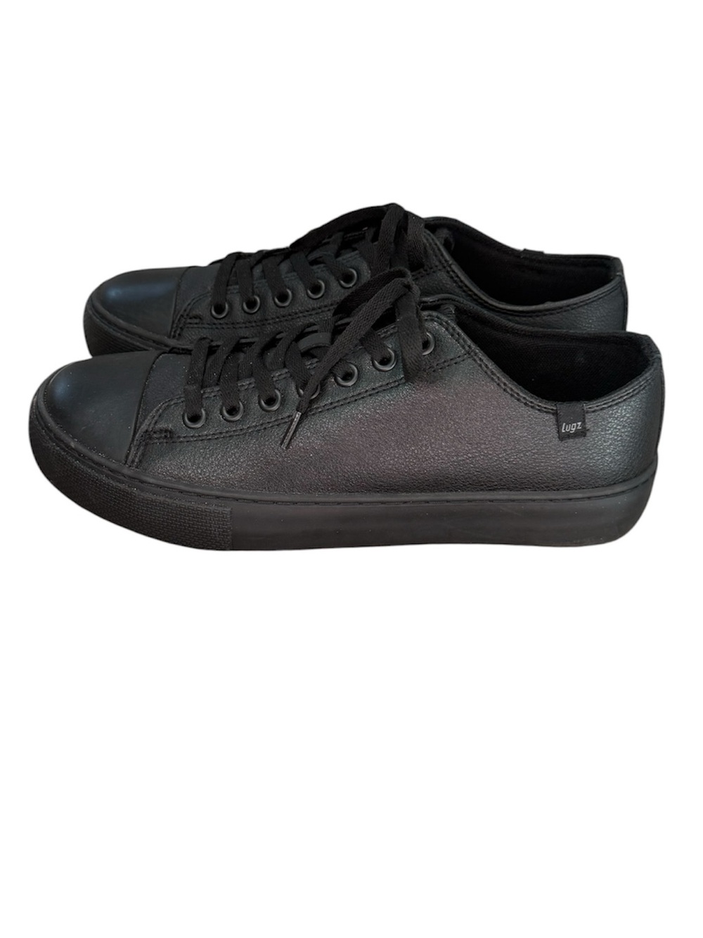 Lugz Stagger Lo Black Leather Slip-Resistant Work Casual Shoe Size 9